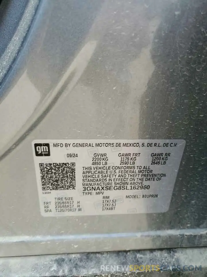12 Photograph of a damaged car 3GNAXSEG8SL162960 CHEVROLET EQUINOX AC 2025