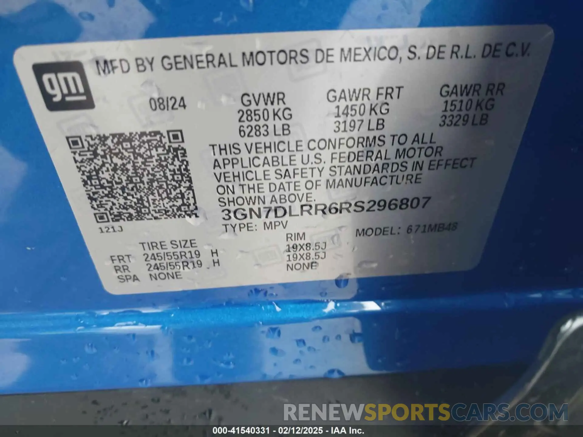 9 Photograph of a damaged car 3GN7DLRR6RS296807 CHEVROLET EQUINOX EV 2024