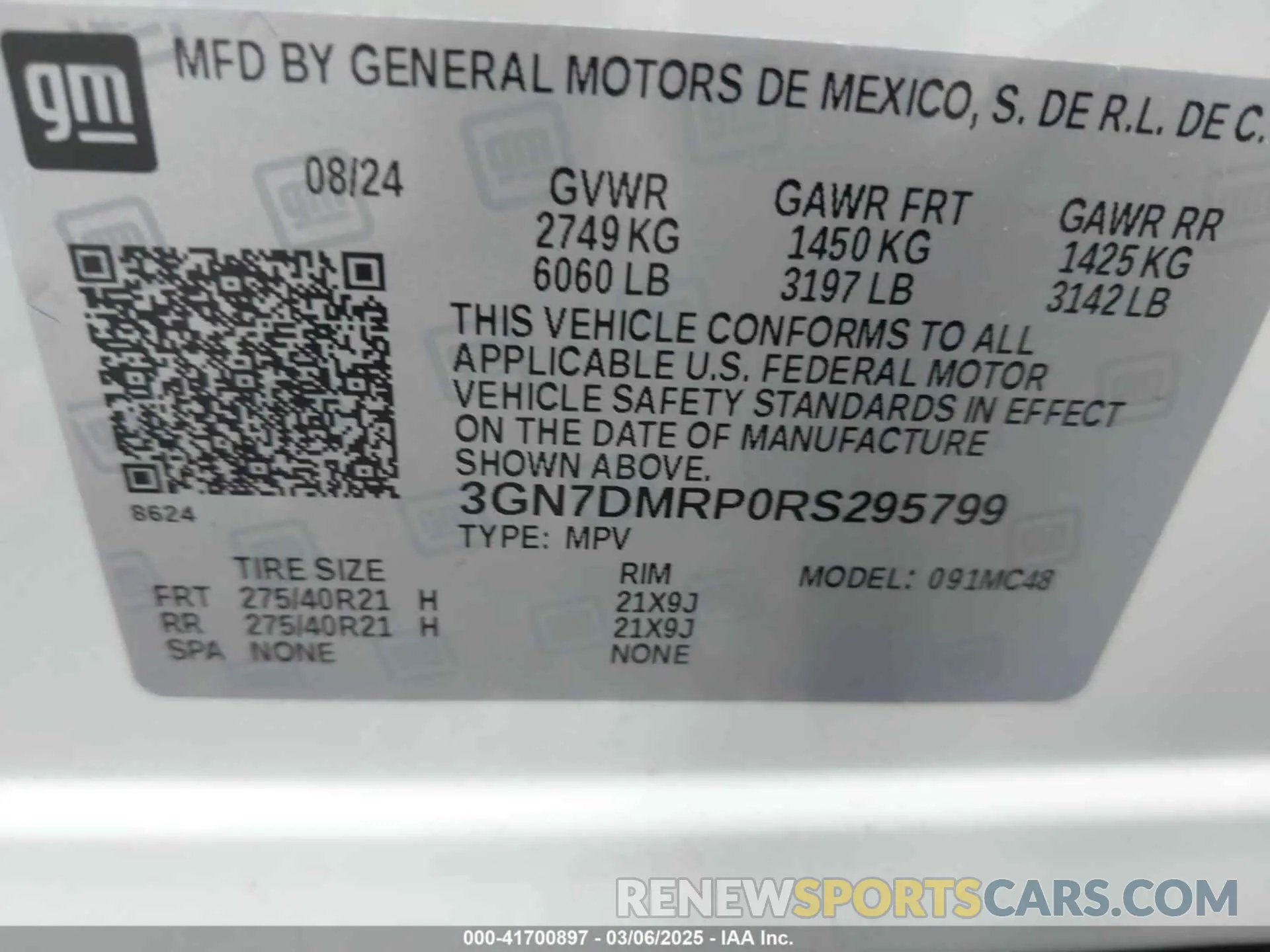 9 Photograph of a damaged car 3GN7DMRP0RS295799 CHEVROLET EQUINOX EV 2024
