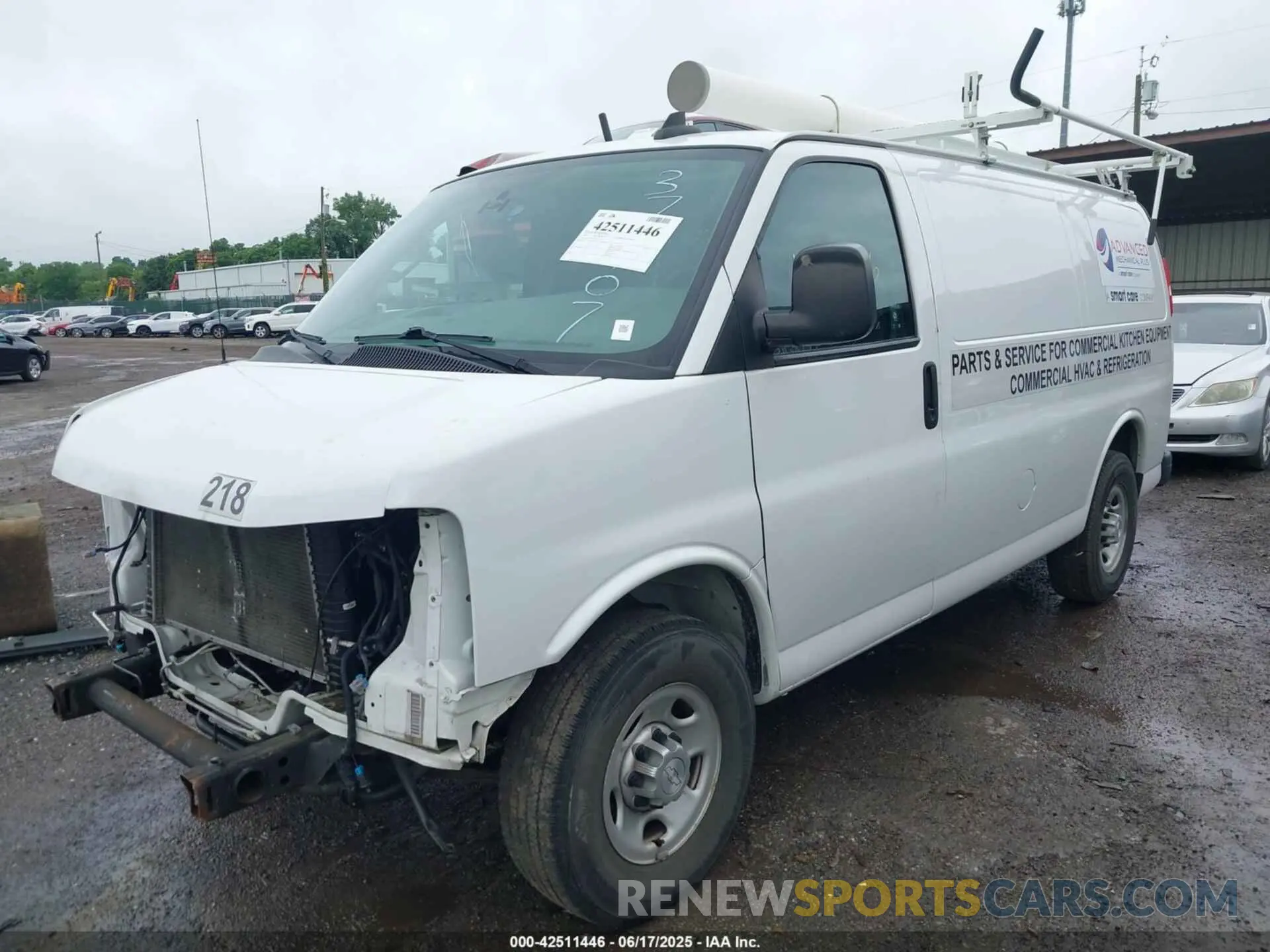 2 Photograph of a damaged car 1GCWGAFG0K1371107 CHEVROLET EXPRESS 2500 2019