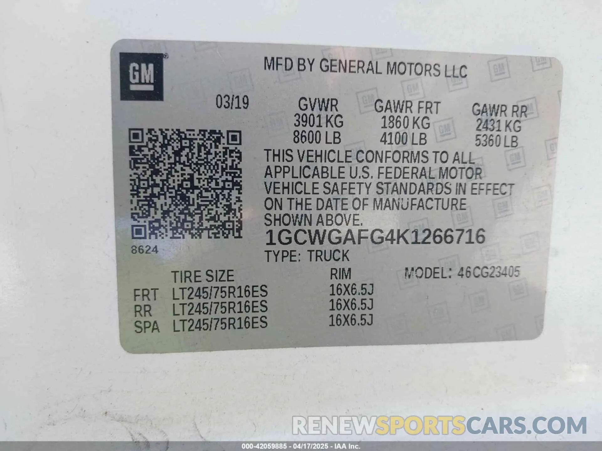 9 Photograph of a damaged car 1GCWGAFG4K1266716 CHEVROLET EXPRESS 2500 2019