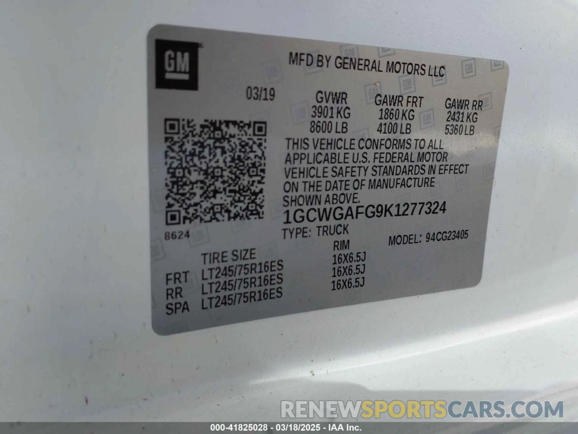 9 Photograph of a damaged car 1GCWGAFG9K1277324 CHEVROLET EXPRESS 2500 2019