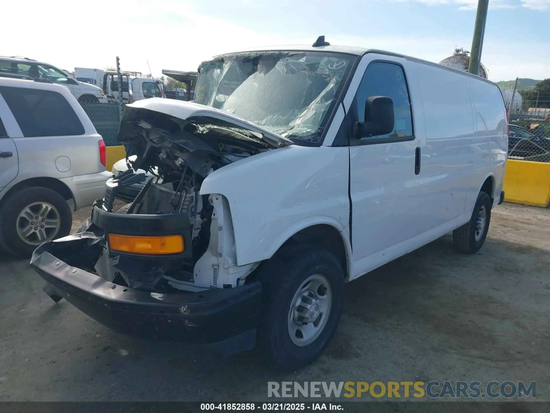 2 Photograph of a damaged car 1GCWGAFPXK1365332 CHEVROLET EXPRESS 2500 2019