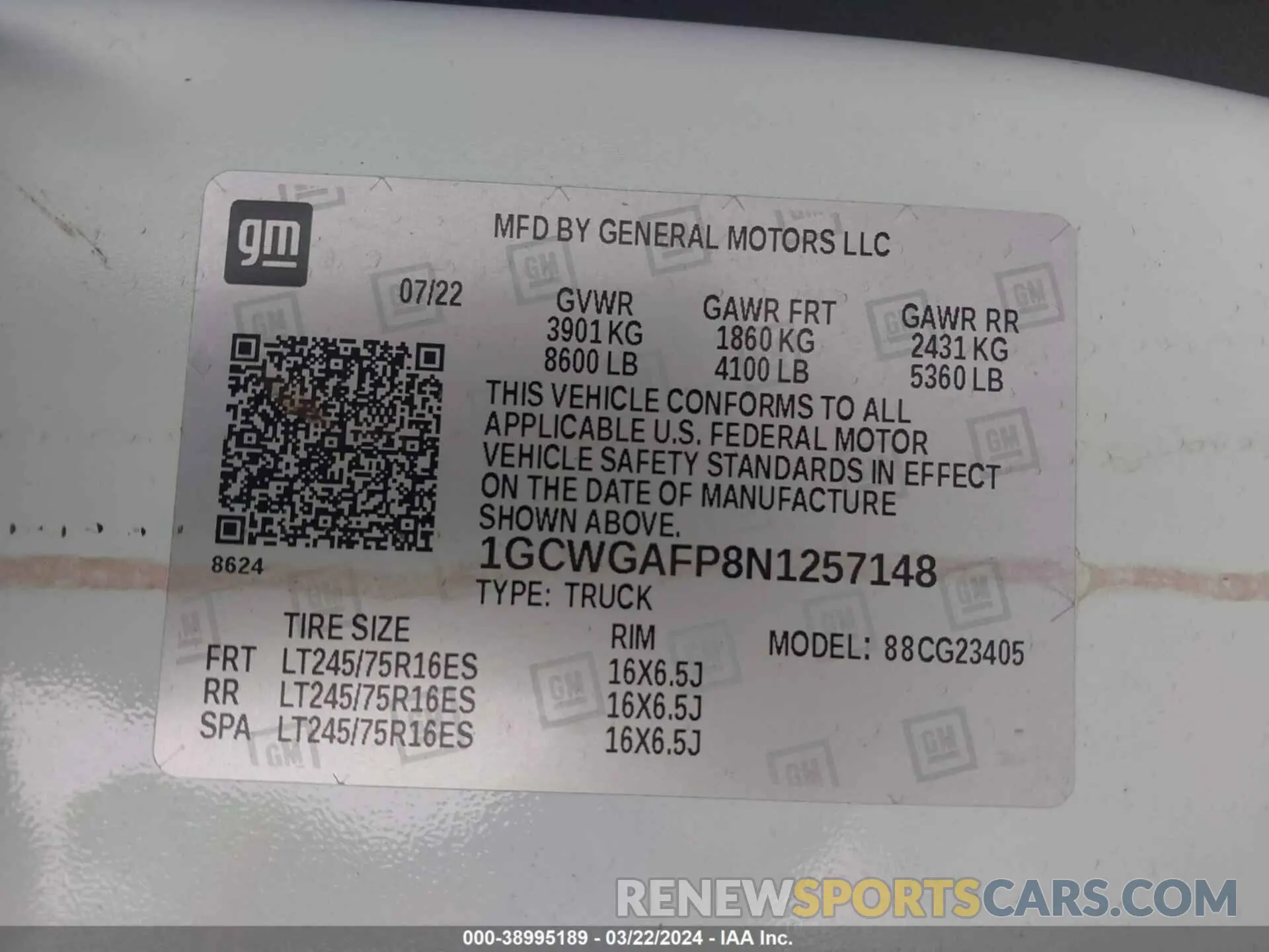 9 Photograph of a damaged car 1GCWGAFP8N1257148 CHEVROLET EXPRESS CARGO 2022