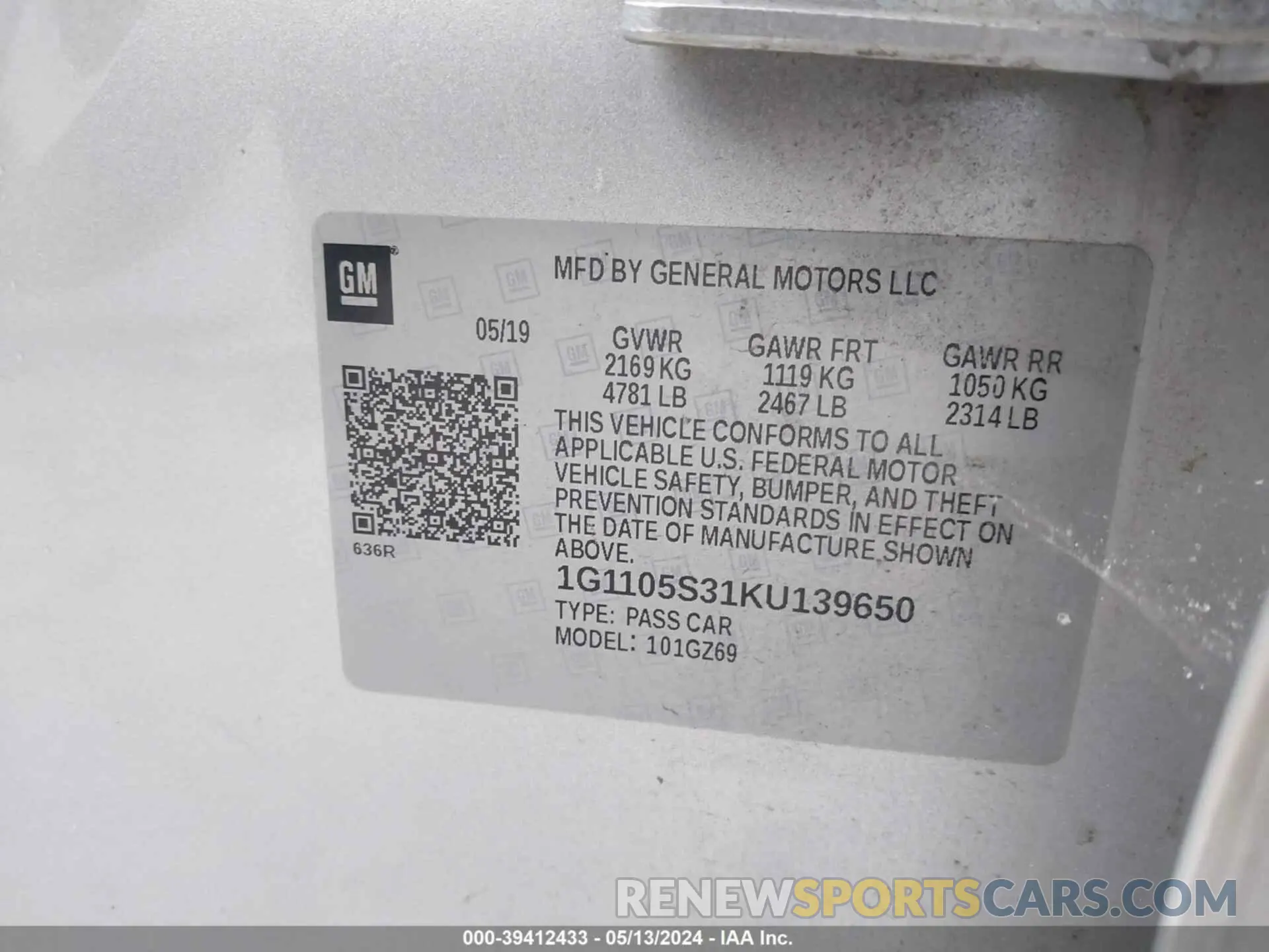 9 Photograph of a damaged car 1G1105S31KU139650 CHEVROLET IMPALA 2019