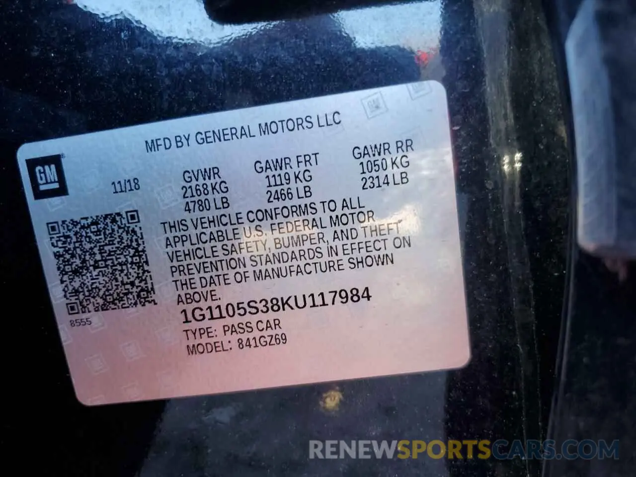 14 Photograph of a damaged car 1G1105S38KU117984 CHEVROLET IMPALA 2019