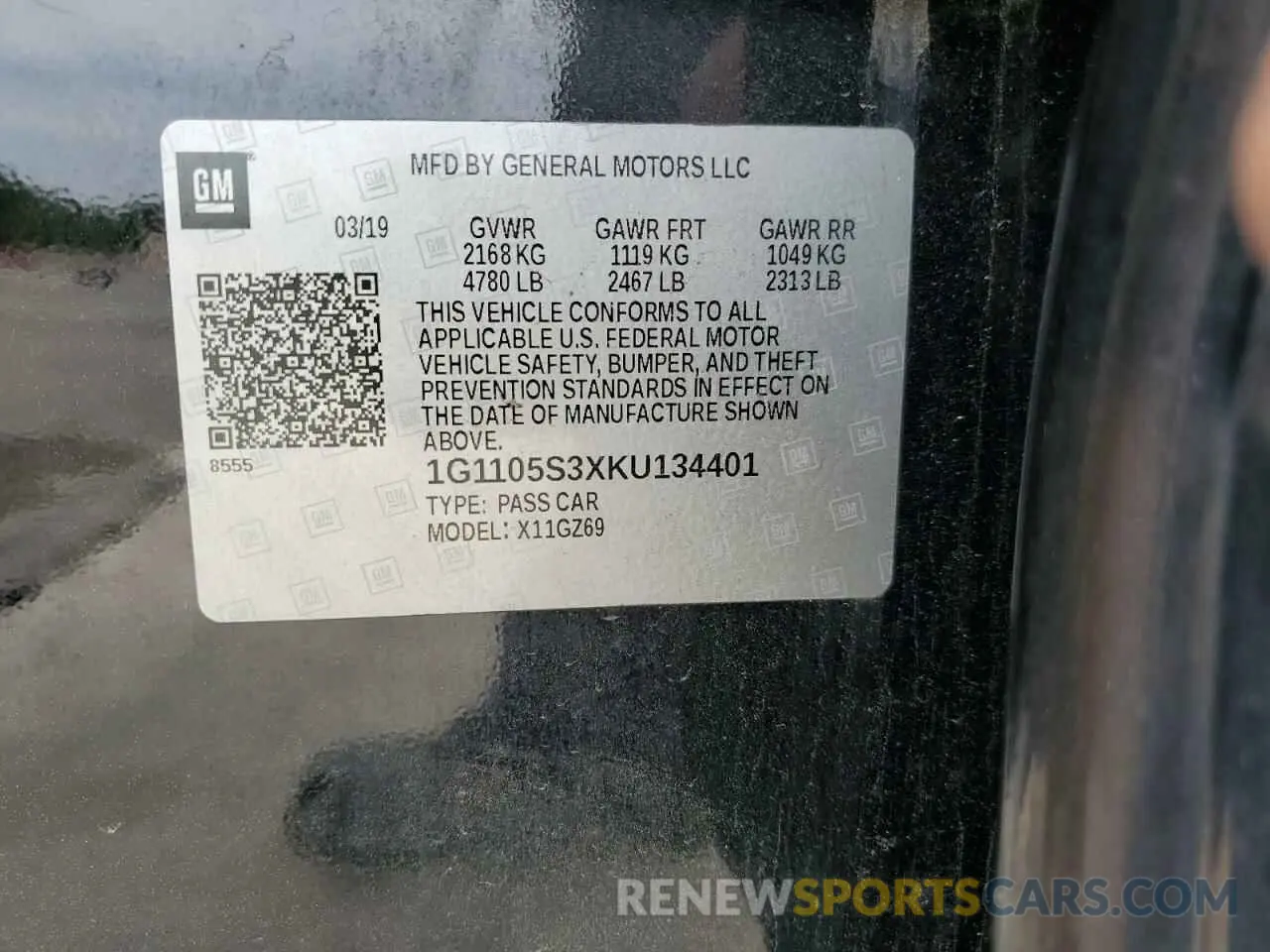 14 Photograph of a damaged car 1G1105S3XKU134401 CHEVROLET IMPALA 2019