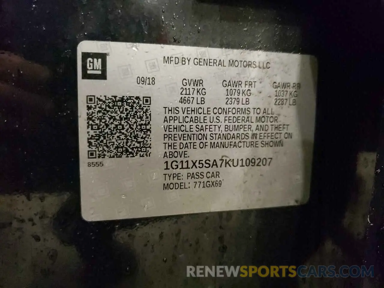 12 Photograph of a damaged car 1G11X5SA7KU109207 CHEVROLET IMPALA 2019