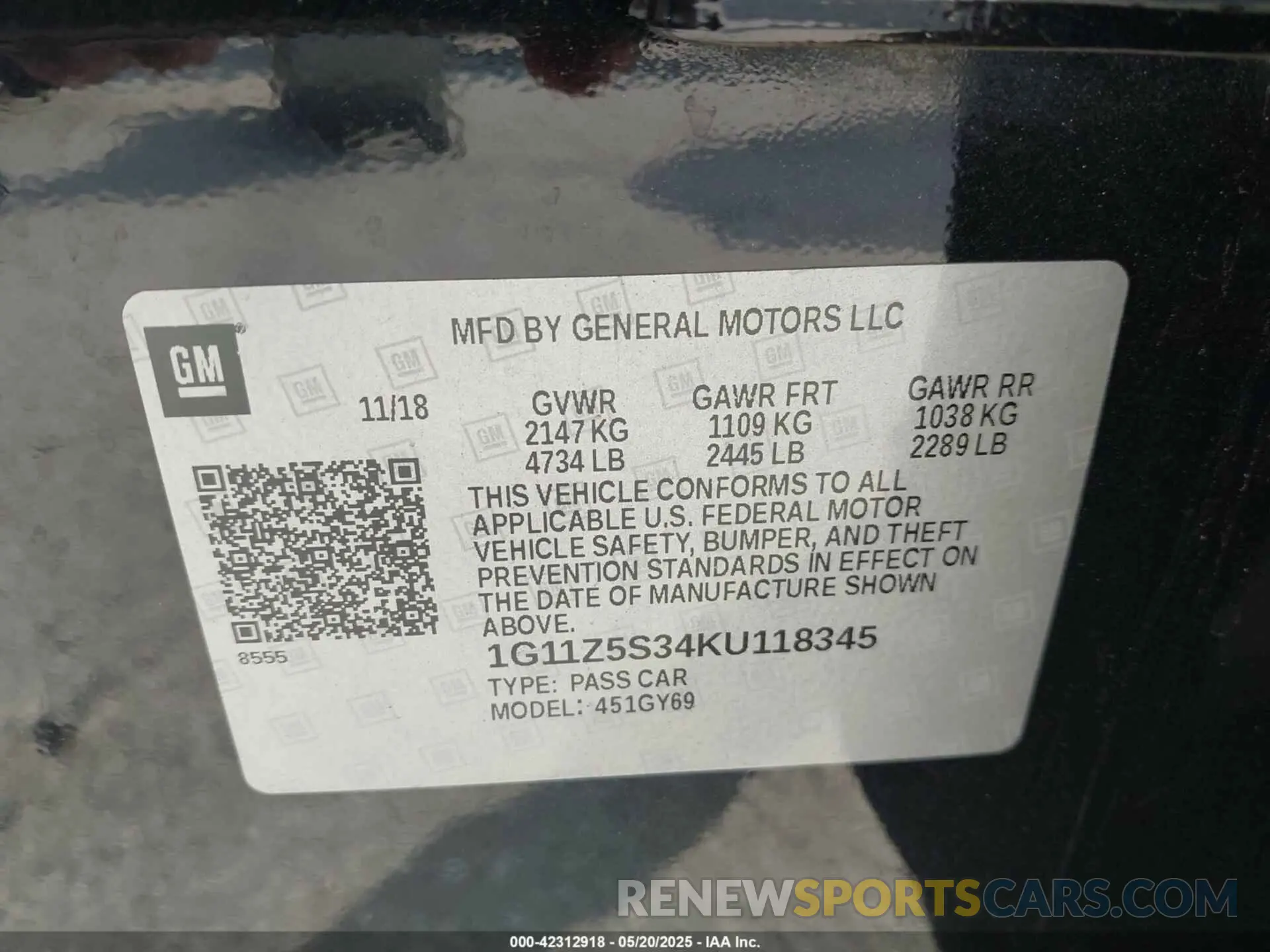 9 Photograph of a damaged car 1G11Z5S34KU118345 CHEVROLET IMPALA 2019