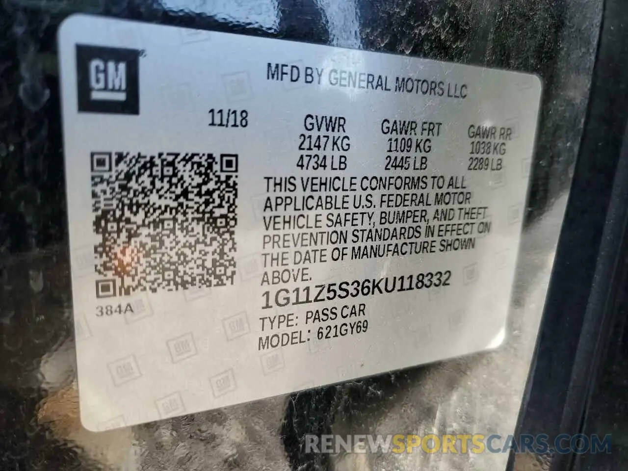 14 Photograph of a damaged car 1G11Z5S36KU118332 CHEVROLET IMPALA 2019