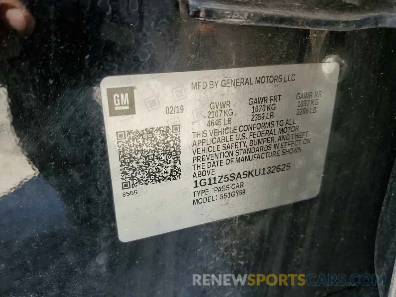 13 Photograph of a damaged car 1G11Z5SA5KU132625 CHEVROLET IMPALA 2019