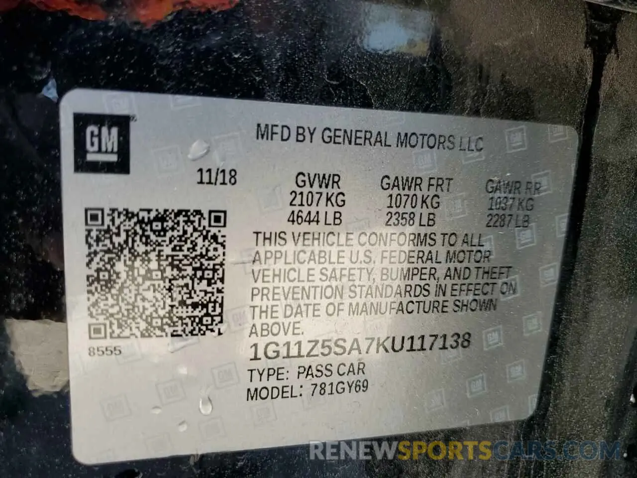 12 Photograph of a damaged car 1G11Z5SA7KU117138 CHEVROLET IMPALA 2019