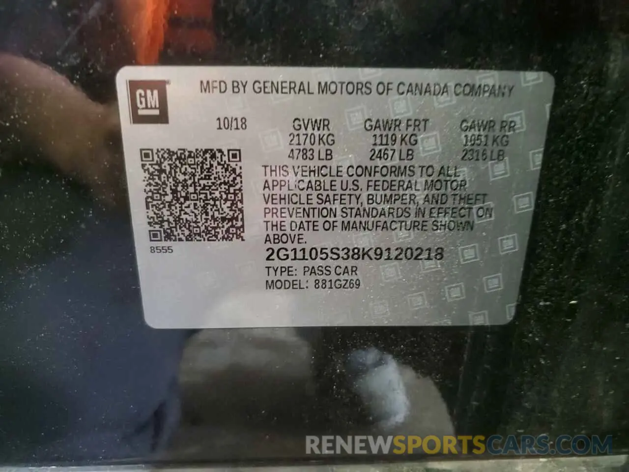 12 Photograph of a damaged car 2G1105S38K9120218 CHEVROLET IMPALA 2019