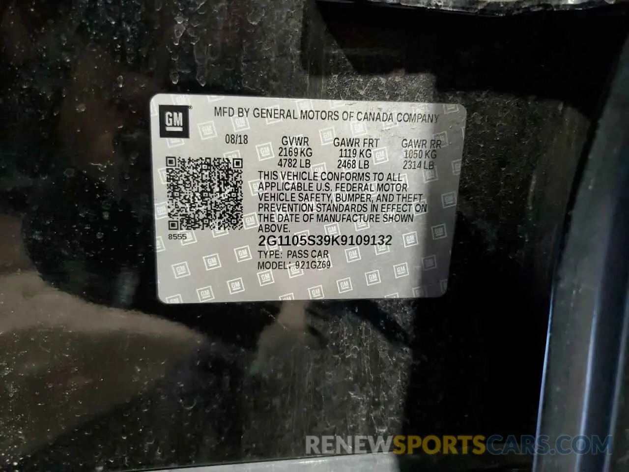 12 Photograph of a damaged car 2G1105S39K9109132 CHEVROLET IMPALA 2019