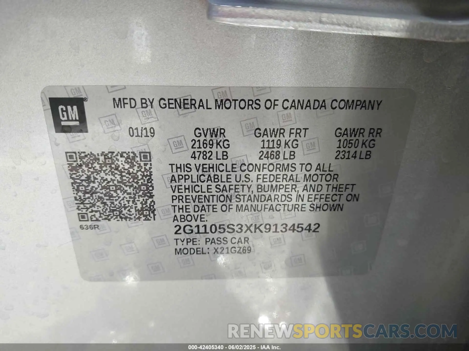 9 Photograph of a damaged car 2G1105S3XK9134542 CHEVROLET IMPALA 2019