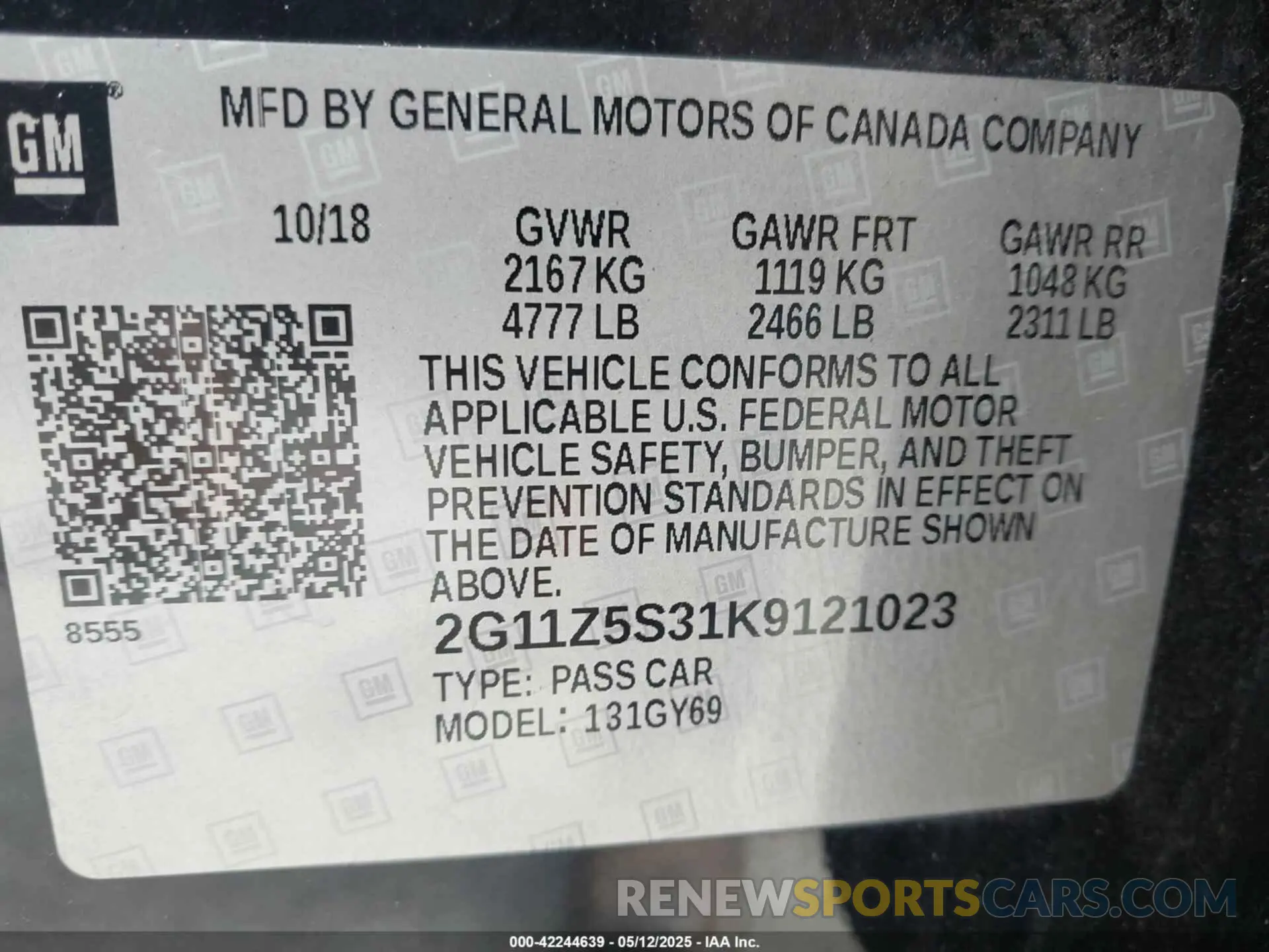 9 Photograph of a damaged car 2G11Z5S31K9121023 CHEVROLET IMPALA 2019