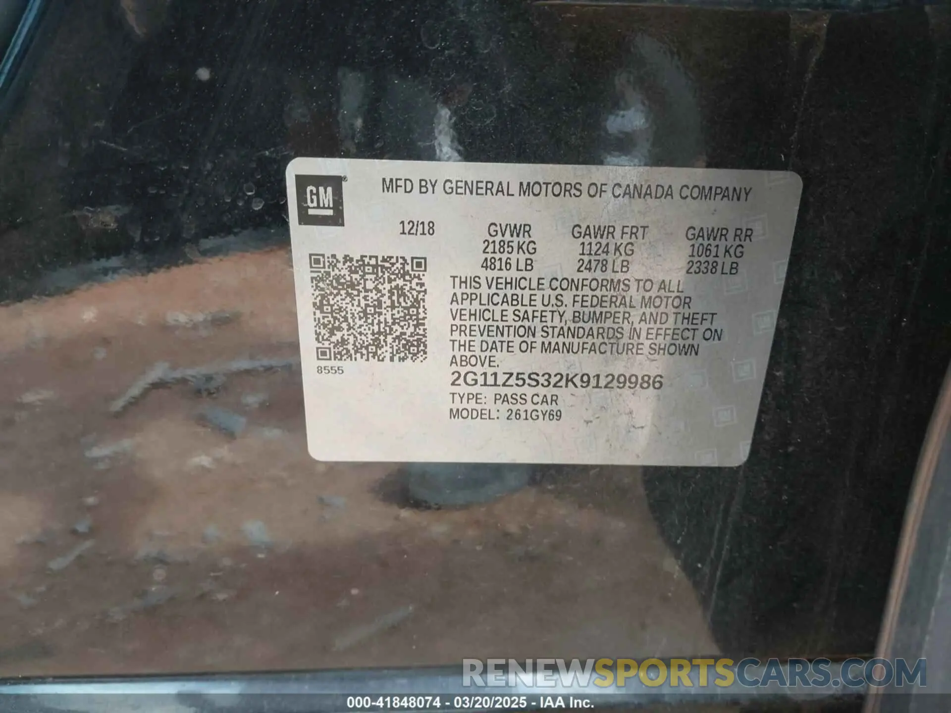 9 Photograph of a damaged car 2G11Z5S32K9129986 CHEVROLET IMPALA 2019