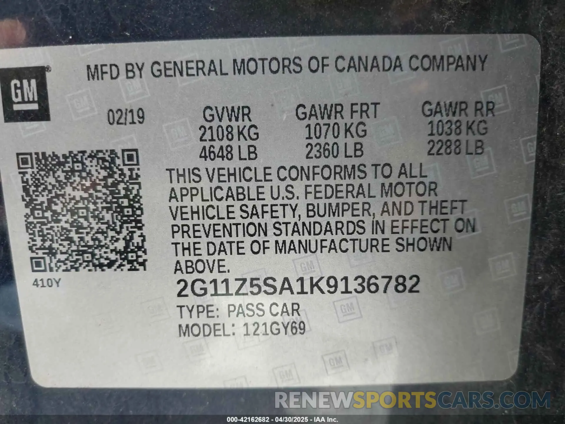 9 Photograph of a damaged car 2G11Z5SA1K9136782 CHEVROLET IMPALA 2019