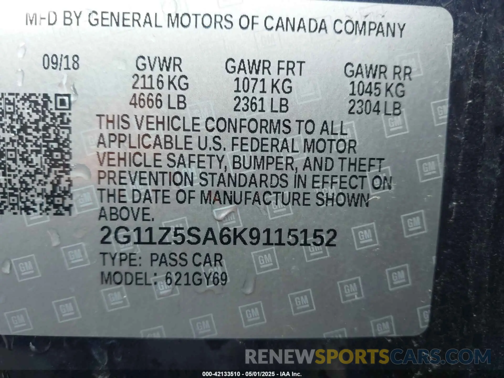 9 Photograph of a damaged car 2G11Z5SA6K9115152 CHEVROLET IMPALA 2019