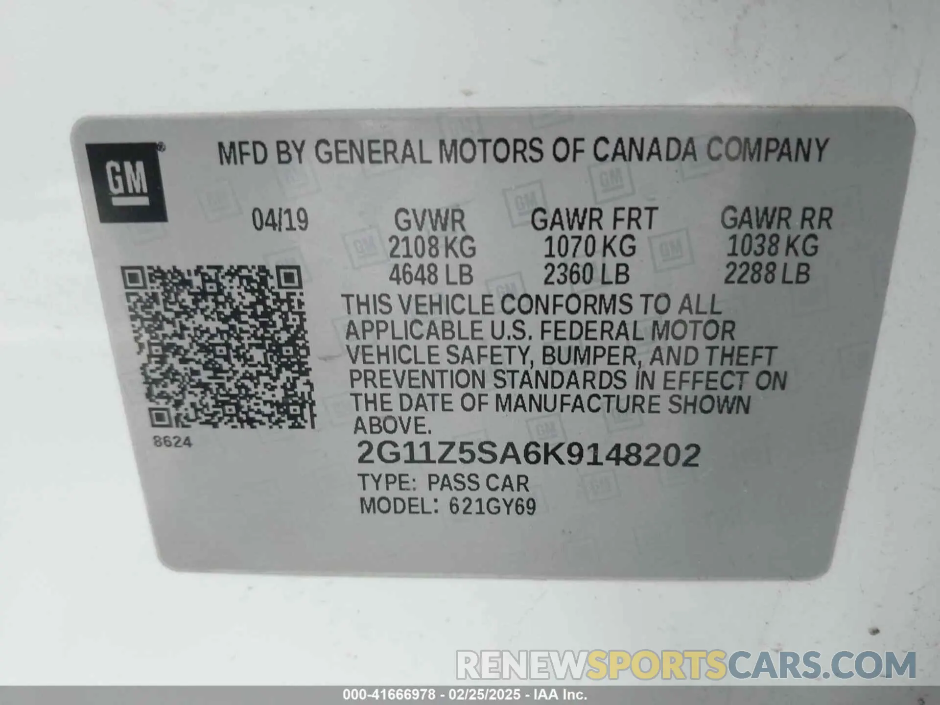 9 Photograph of a damaged car 2G11Z5SA6K9148202 CHEVROLET IMPALA 2019