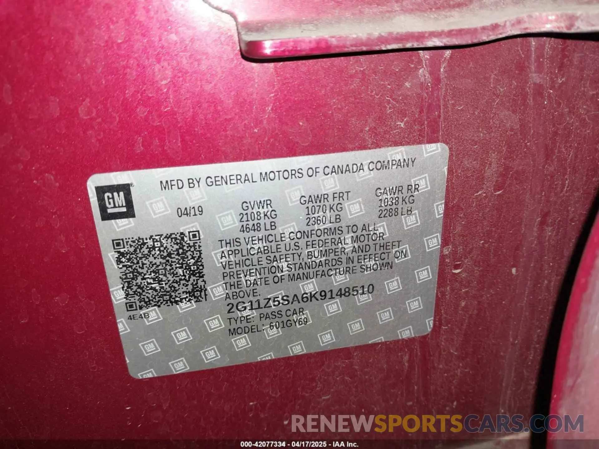 9 Photograph of a damaged car 2G11Z5SA6K9148510 CHEVROLET IMPALA 2019