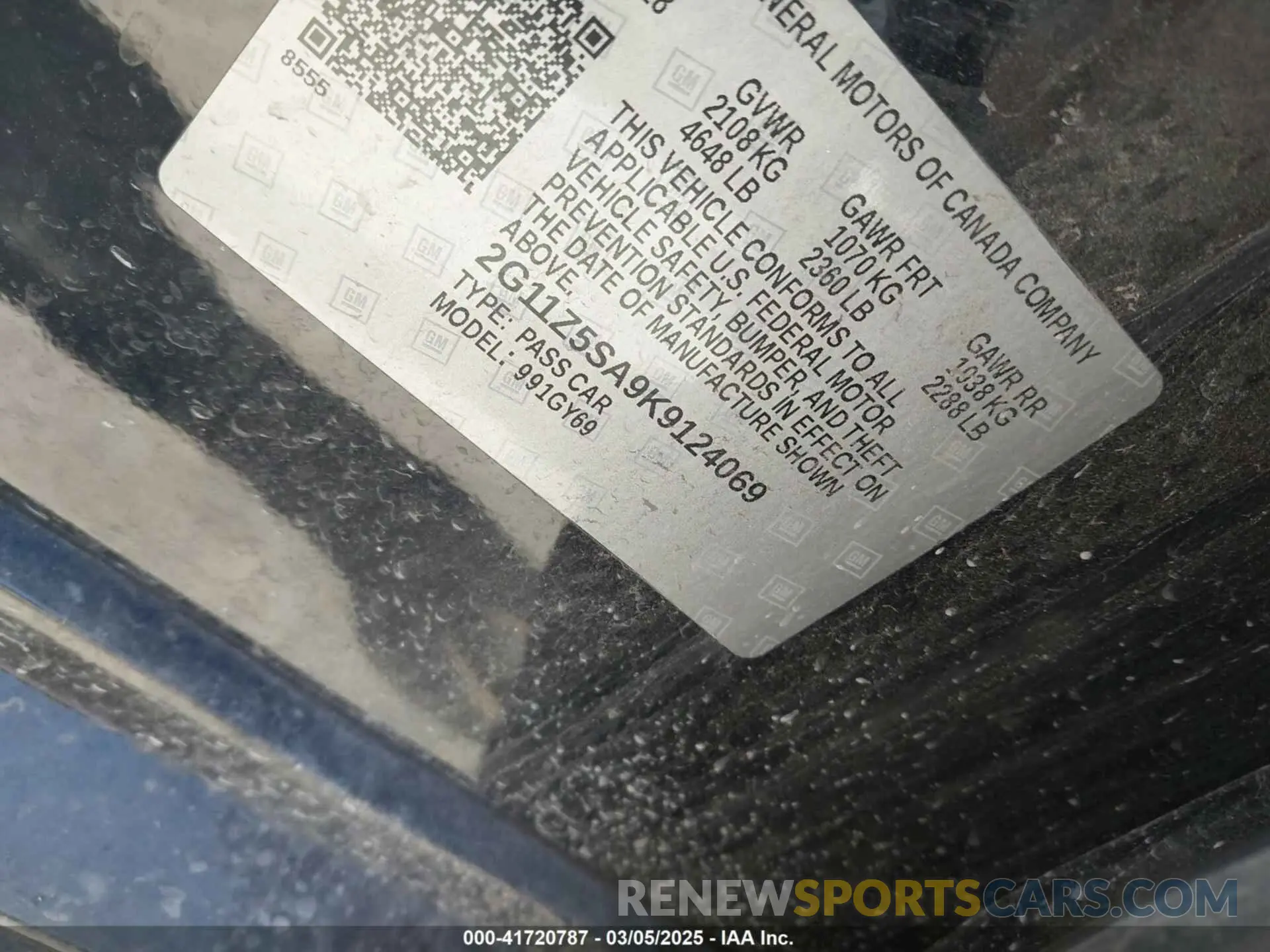 9 Photograph of a damaged car 2G11Z5SA9K9124069 CHEVROLET IMPALA 2019