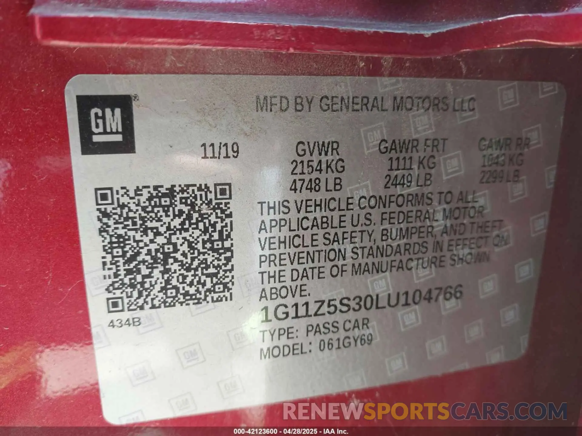 9 Photograph of a damaged car 1G11Z5S30LU104766 CHEVROLET IMPALA 2020