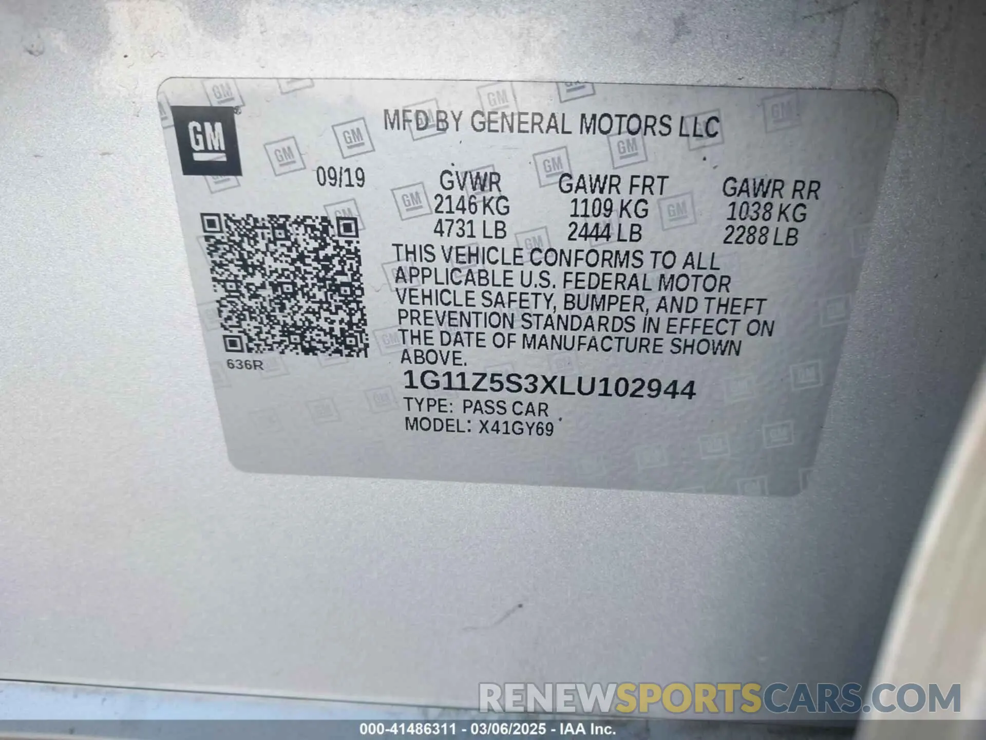 9 Photograph of a damaged car 1G11Z5S3XLU102944 CHEVROLET IMPALA 2020