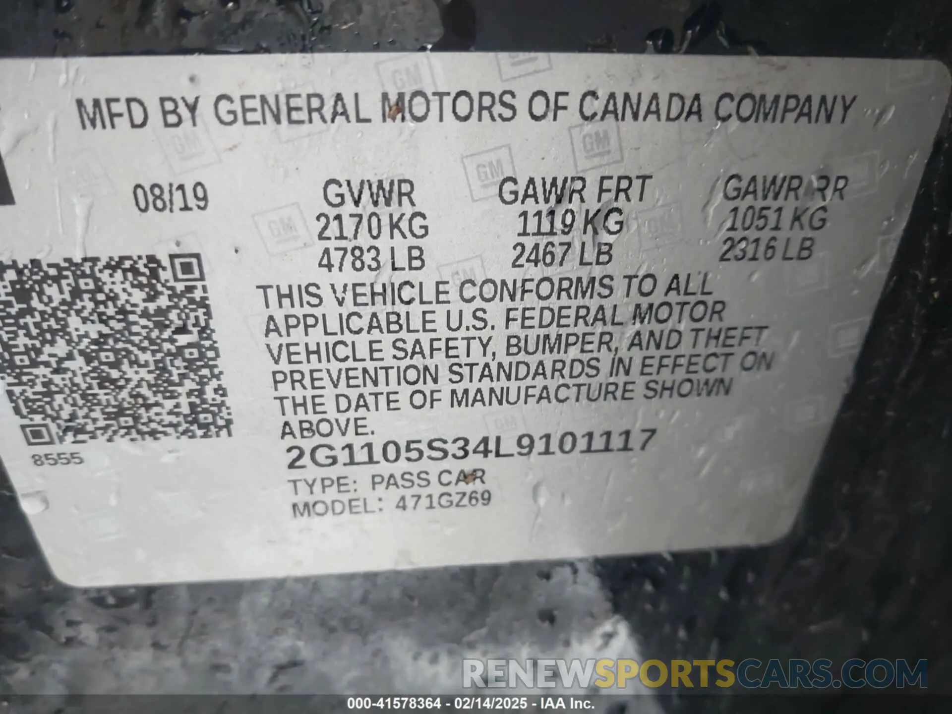 9 Photograph of a damaged car 2G1105S34L9101117 CHEVROLET IMPALA 2020