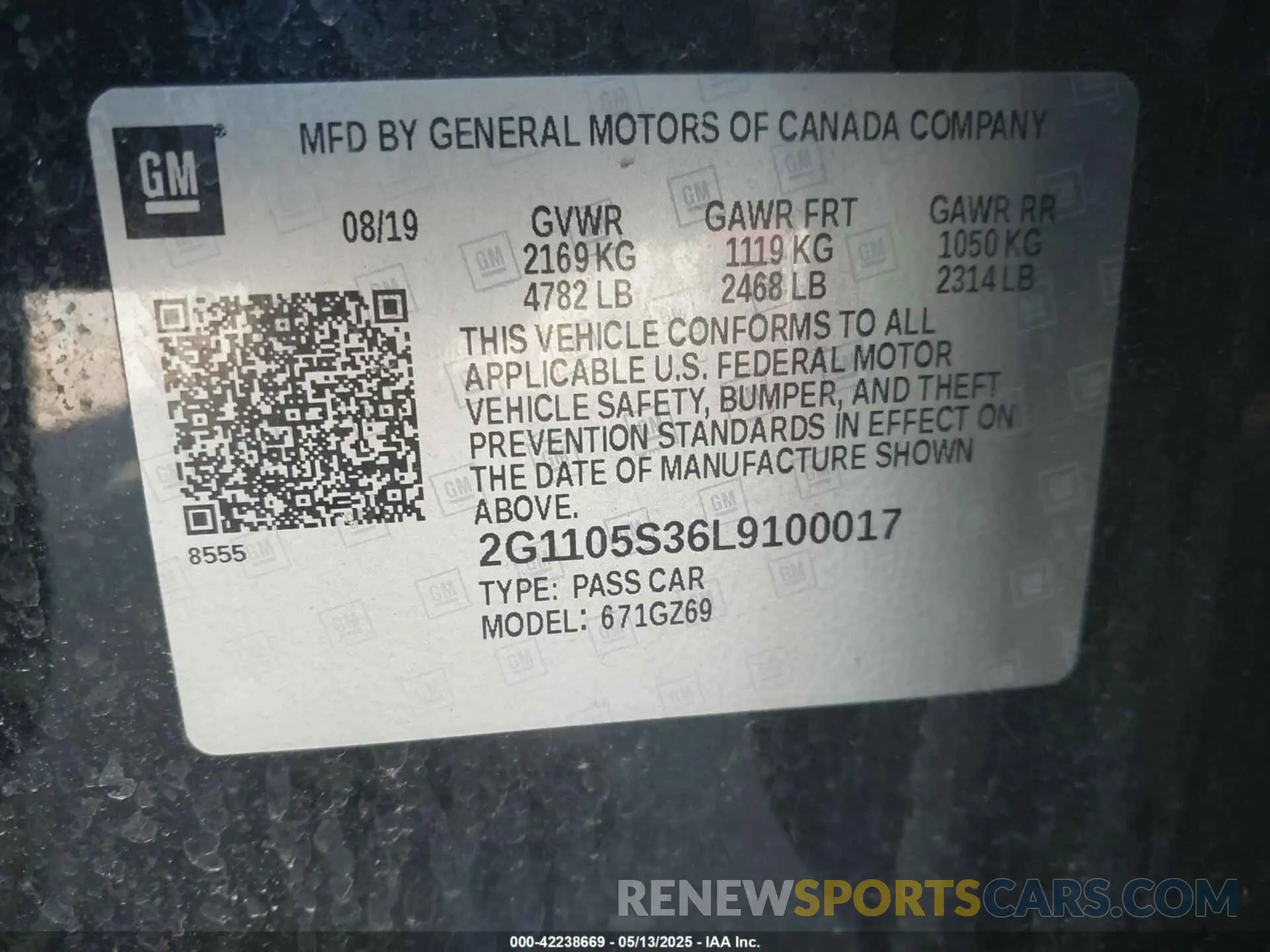 9 Photograph of a damaged car 2G1105S36L9100017 CHEVROLET IMPALA 2020