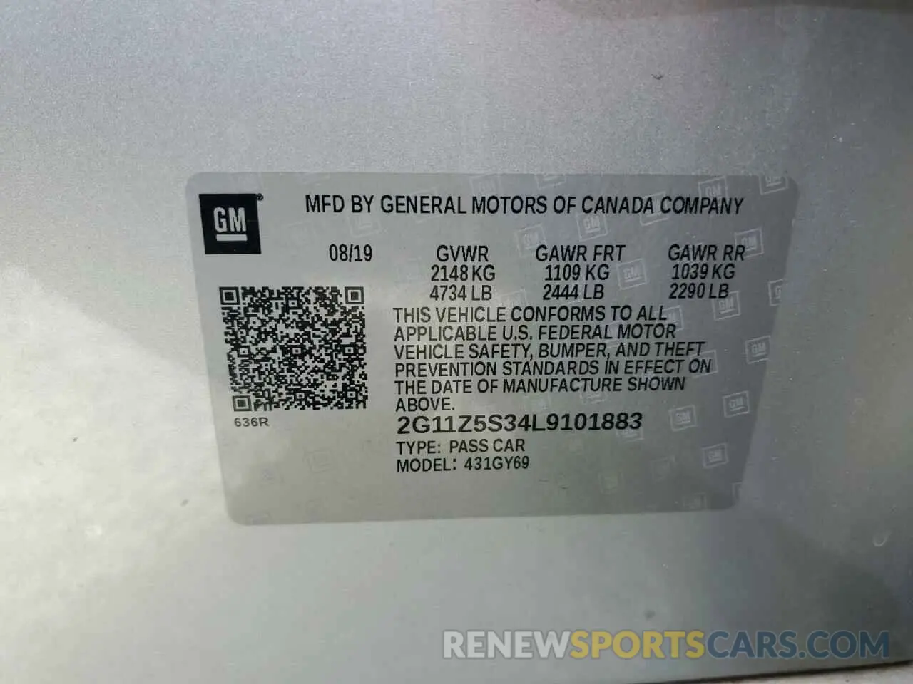 15 Photograph of a damaged car 2G11Z5S34L9101883 CHEVROLET IMPALA 2020