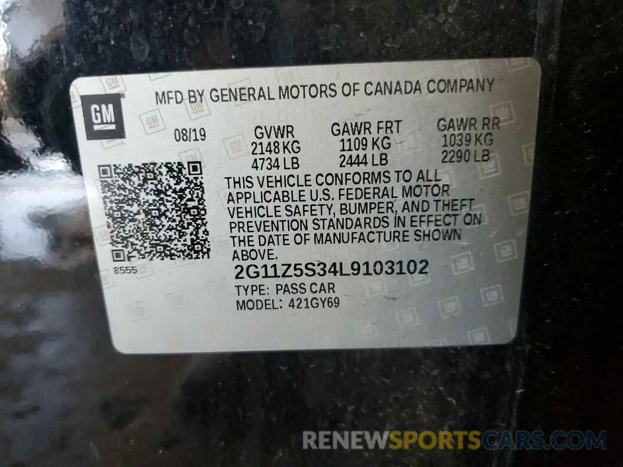 12 Photograph of a damaged car 2G11Z5S34L9103102 CHEVROLET IMPALA 2020