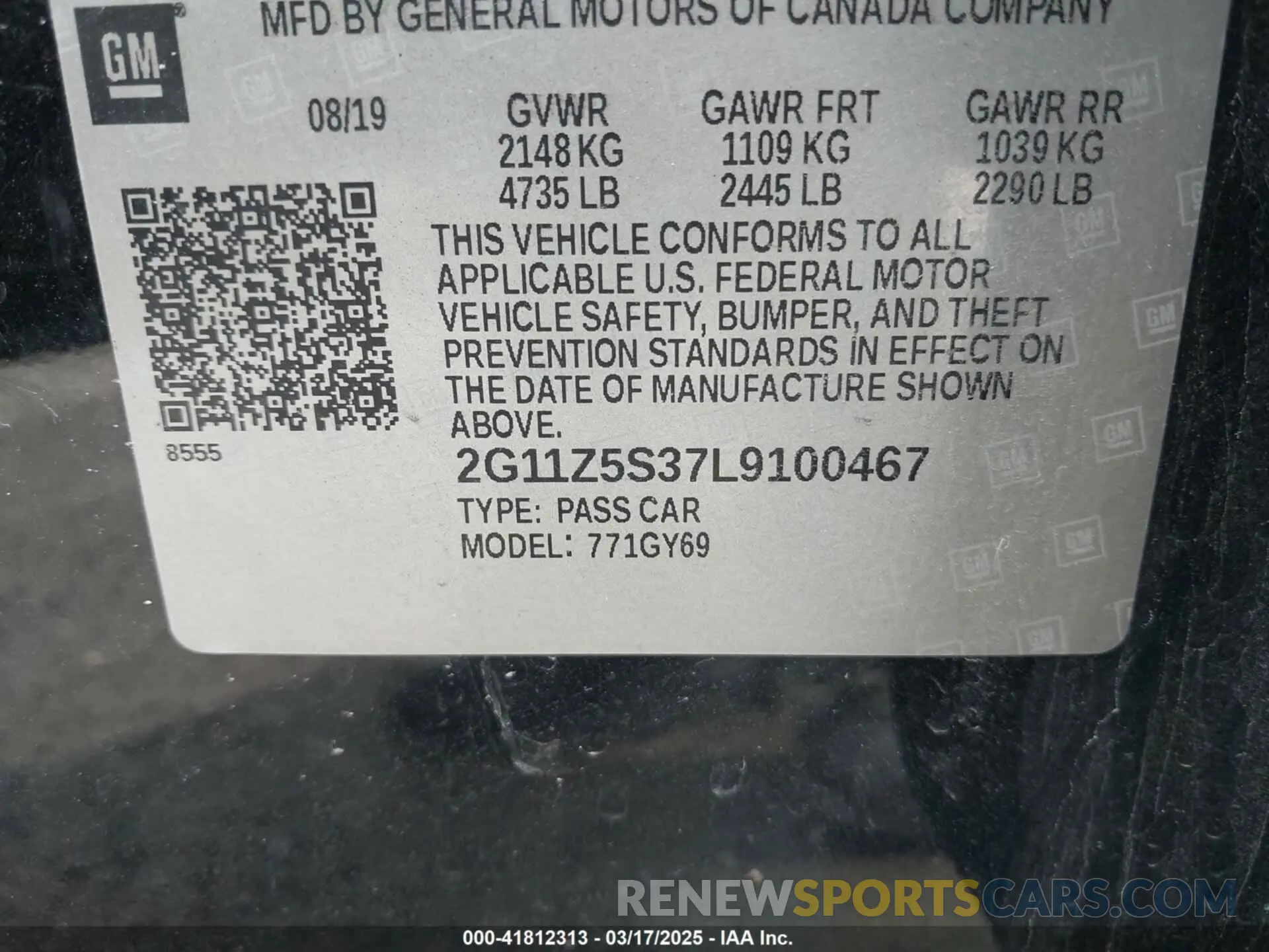 9 Photograph of a damaged car 2G11Z5S37L9100467 CHEVROLET IMPALA 2020
