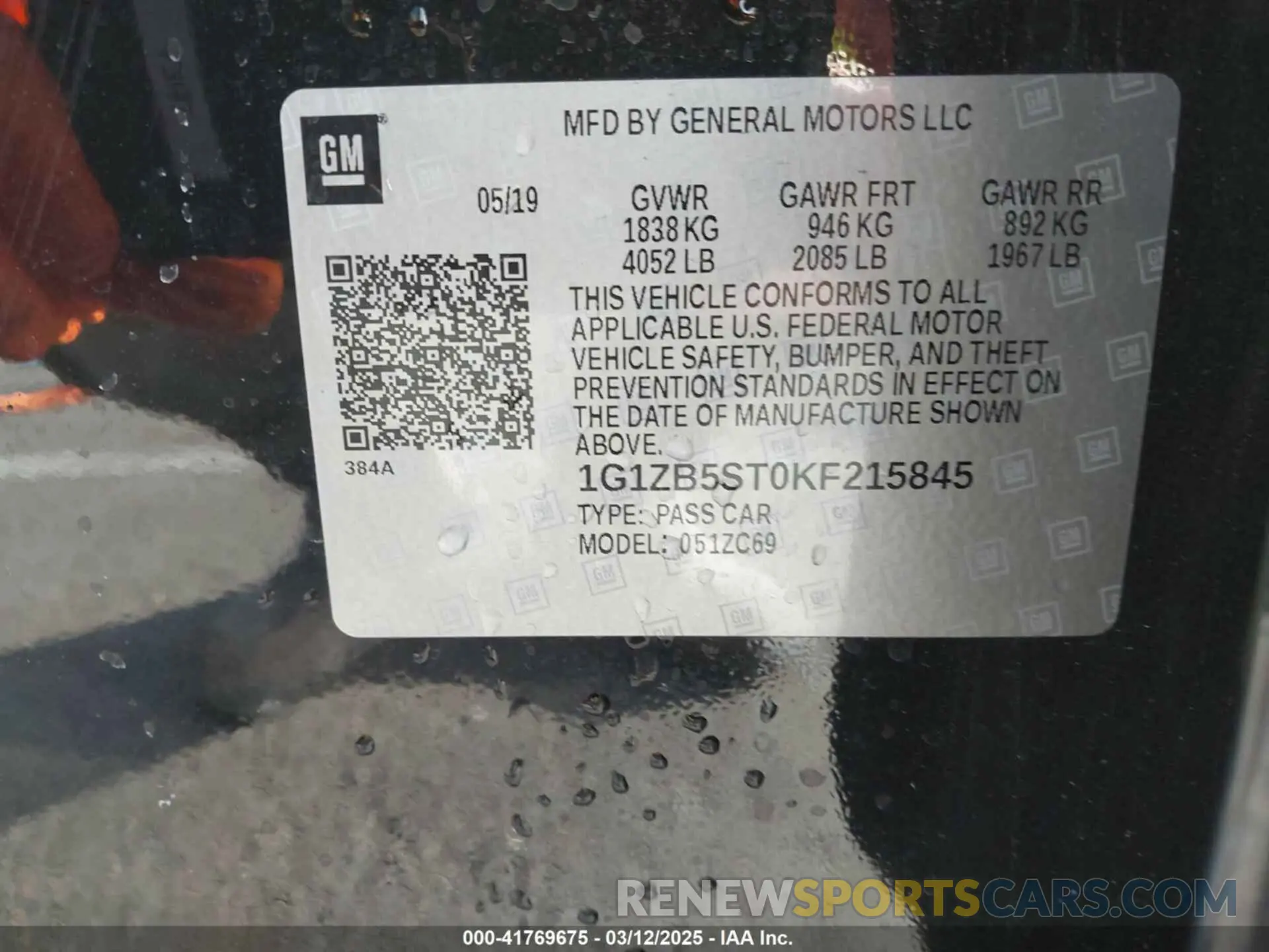 9 Photograph of a damaged car 1G1ZB5ST0KF215845 CHEVROLET MALIBU 2019