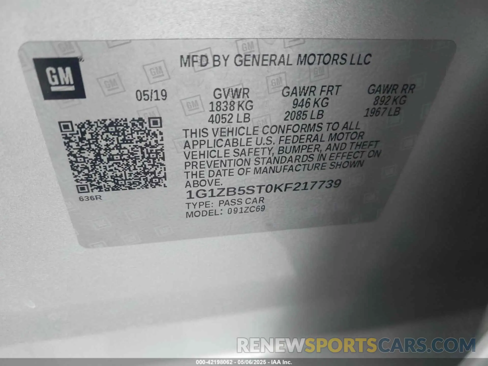 9 Photograph of a damaged car 1G1ZB5ST0KF217739 CHEVROLET MALIBU 2019