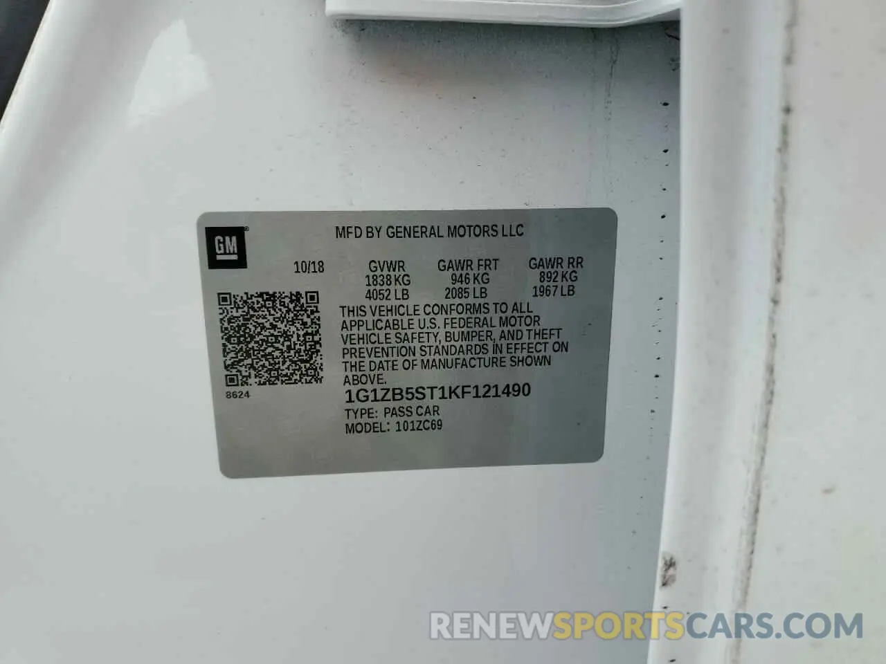 13 Photograph of a damaged car 1G1ZB5ST1KF121490 CHEVROLET MALIBU 2019