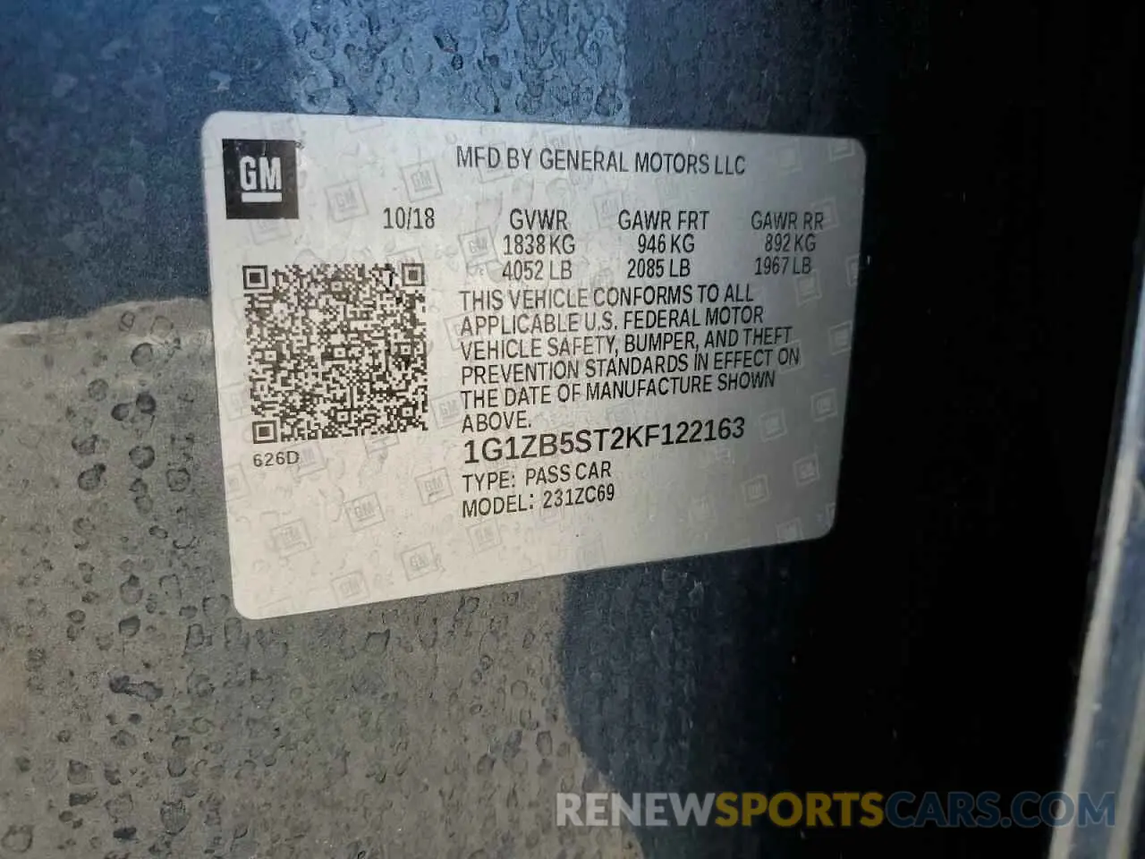 12 Photograph of a damaged car 1G1ZB5ST2KF122163 CHEVROLET MALIBU 2019