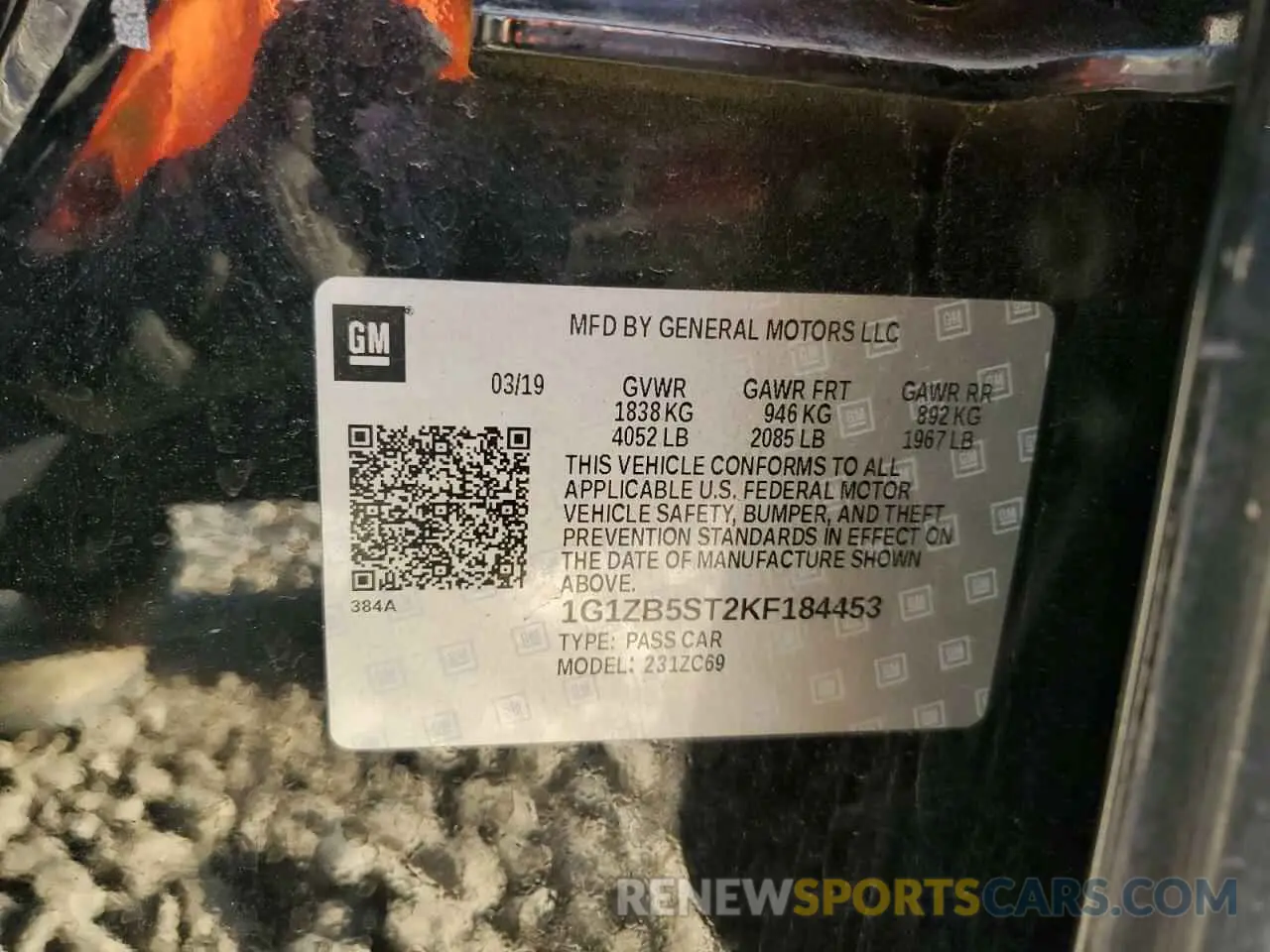 14 Photograph of a damaged car 1G1ZB5ST2KF184453 CHEVROLET MALIBU 2019