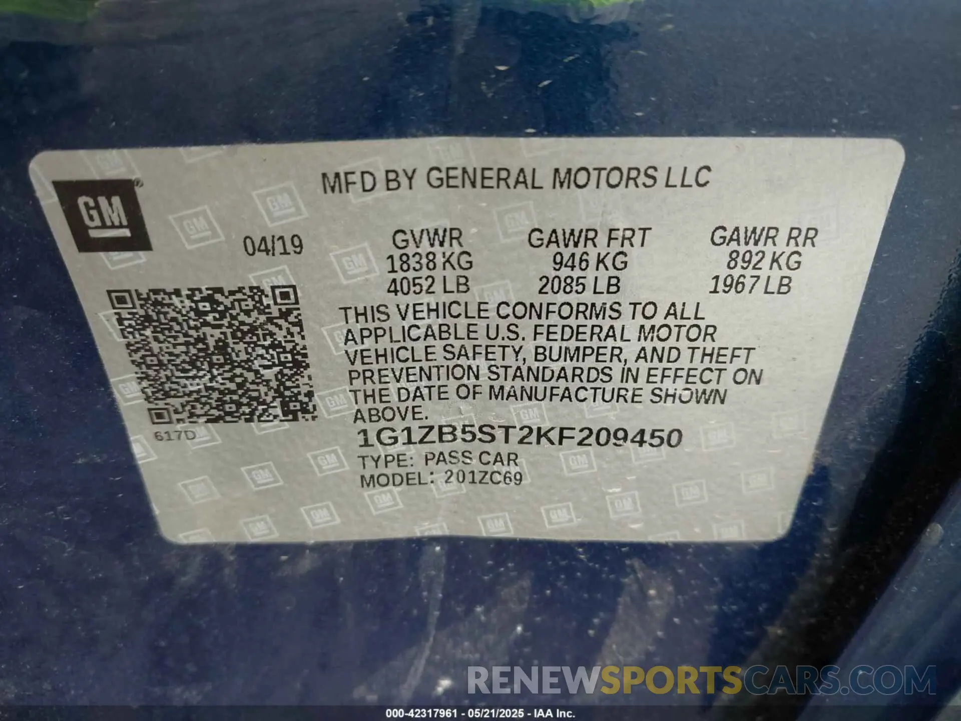 9 Photograph of a damaged car 1G1ZB5ST2KF209450 CHEVROLET MALIBU 2019