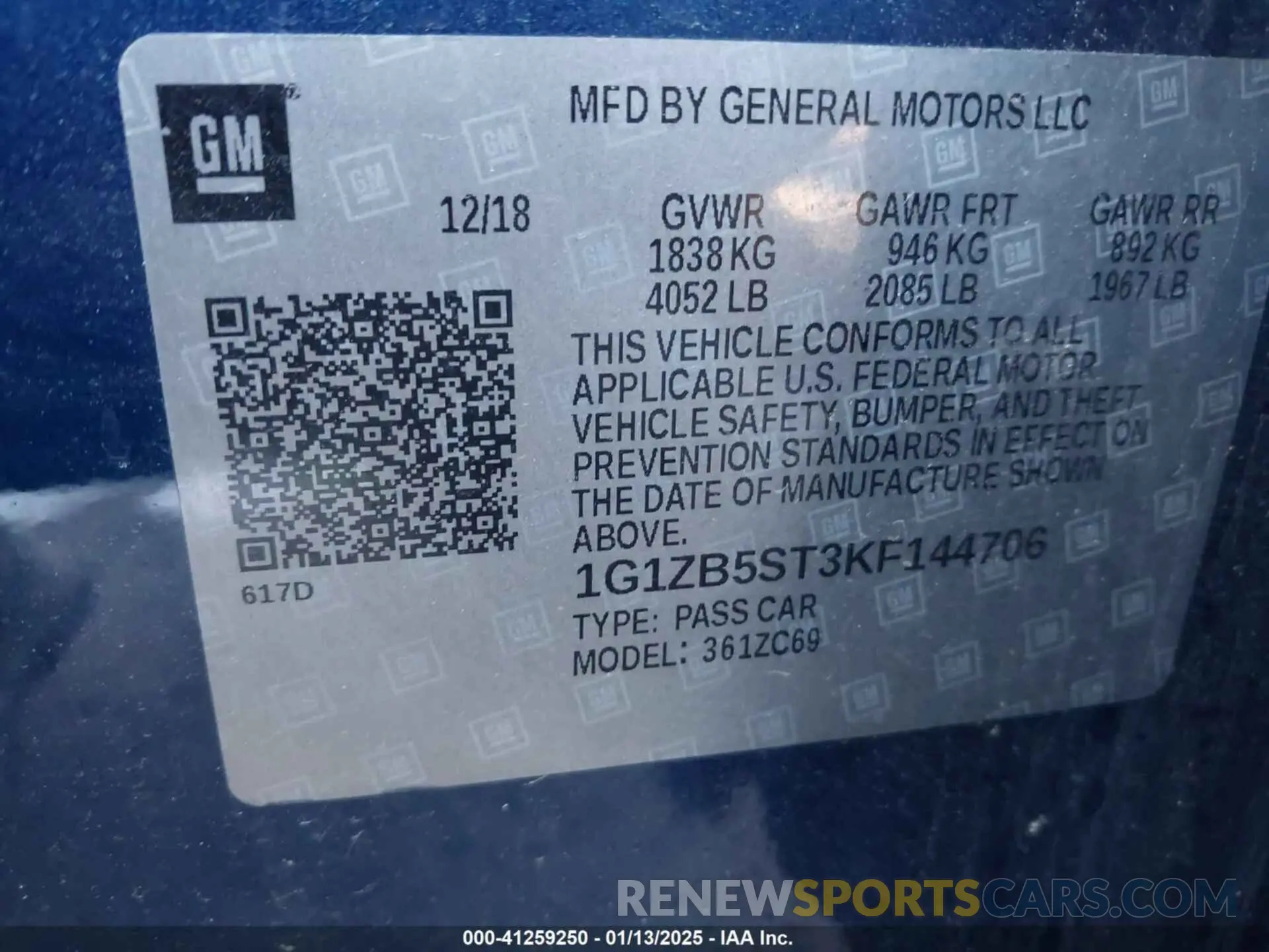 9 Photograph of a damaged car 1G1ZB5ST3KF144706 CHEVROLET MALIBU 2019