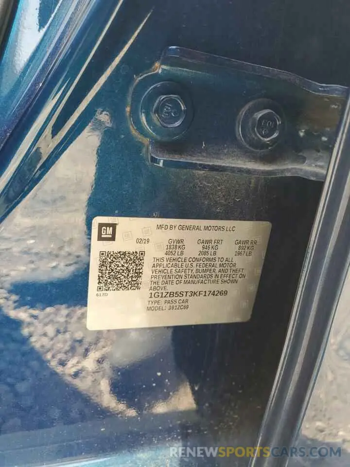 14 Photograph of a damaged car 1G1ZB5ST3KF174269 CHEVROLET MALIBU 2019