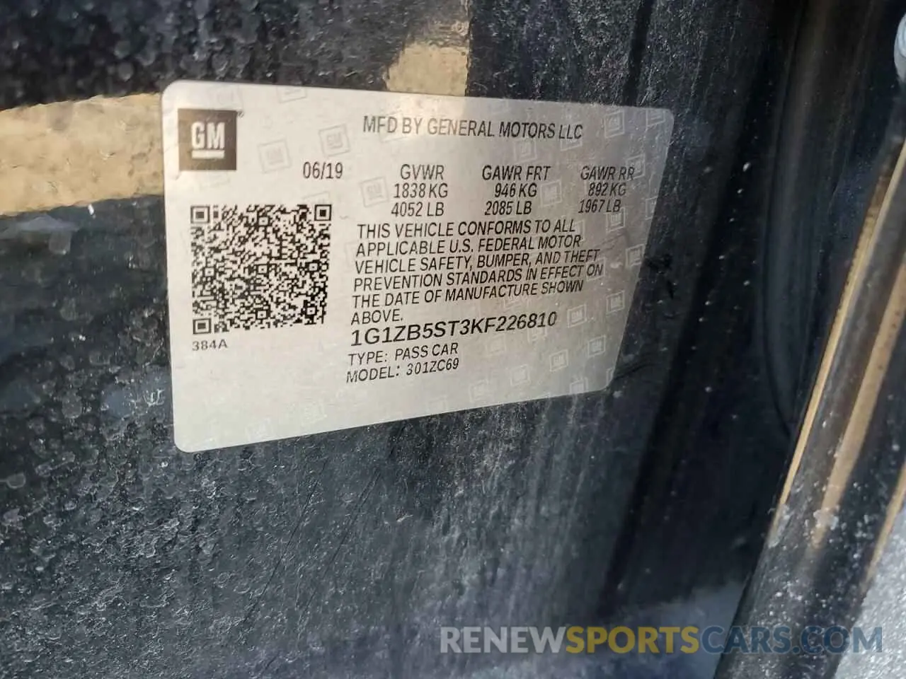 12 Photograph of a damaged car 1G1ZB5ST3KF226810 CHEVROLET MALIBU 2019