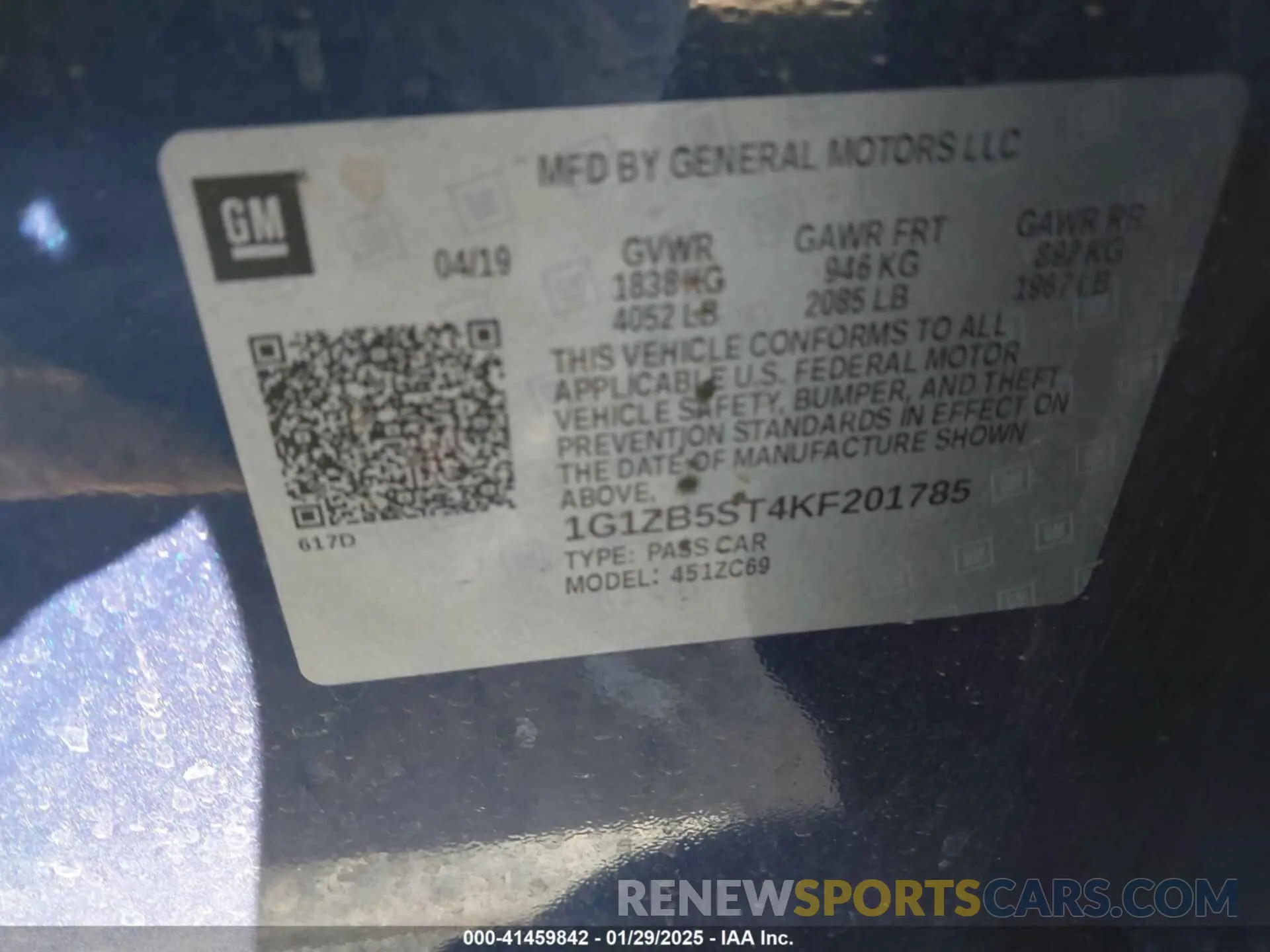 9 Photograph of a damaged car 1G1ZB5ST4KF201785 CHEVROLET MALIBU 2019