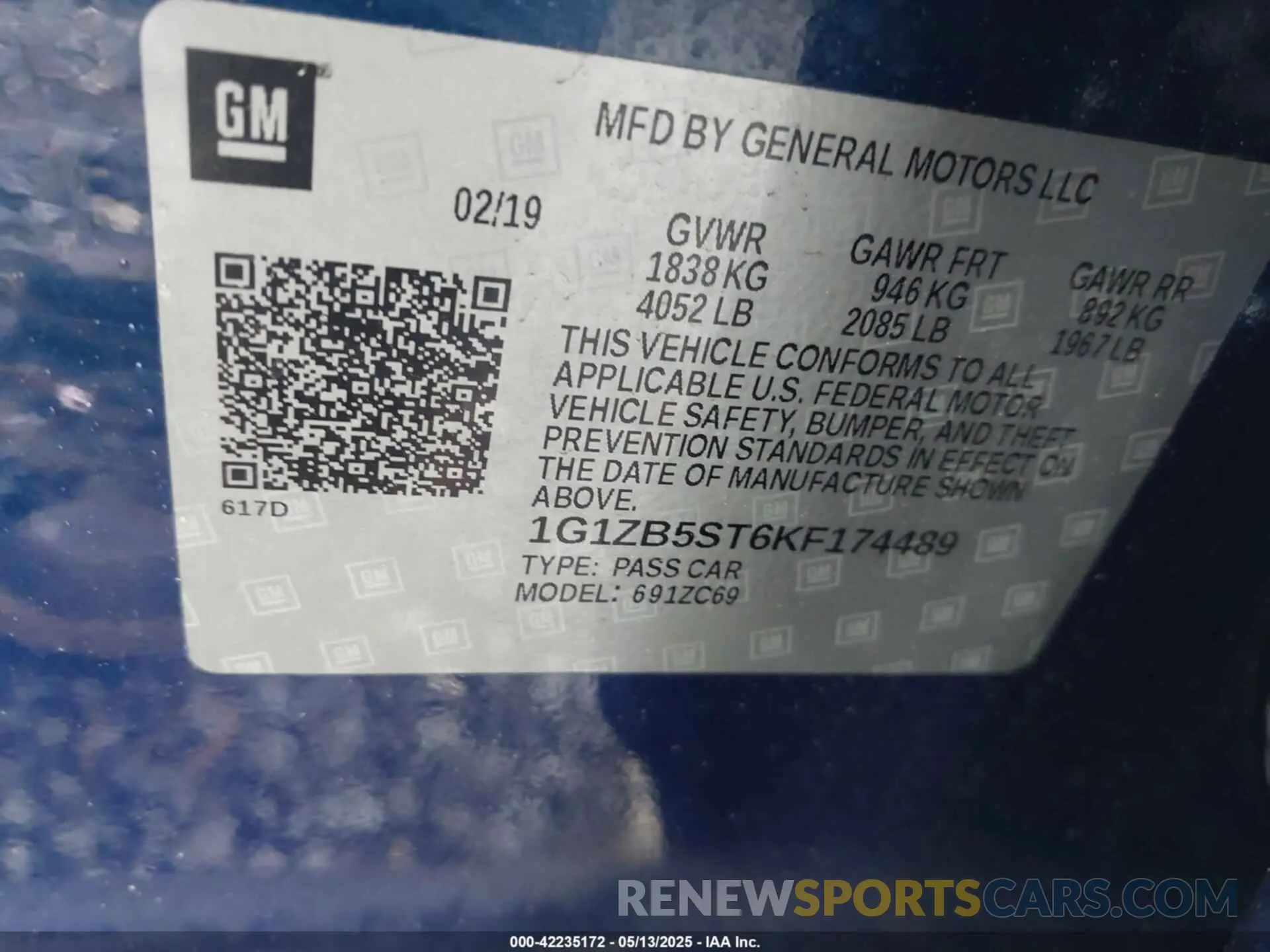 9 Photograph of a damaged car 1G1ZB5ST6KF174489 CHEVROLET MALIBU 2019