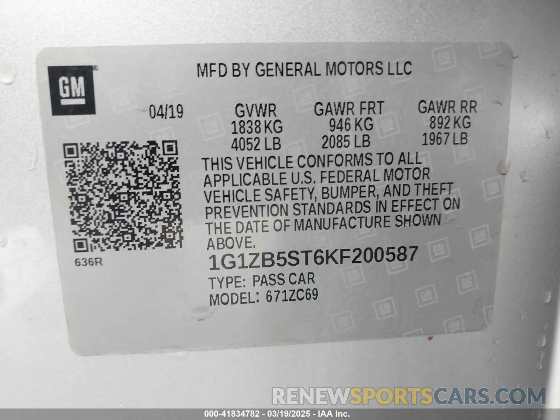 9 Photograph of a damaged car 1G1ZB5ST6KF200587 CHEVROLET MALIBU 2019