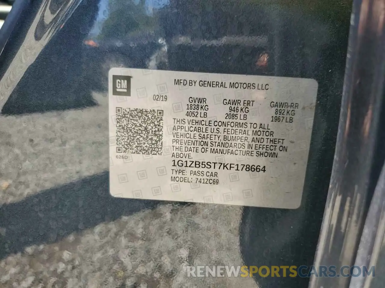 12 Photograph of a damaged car 1G1ZB5ST7KF178664 CHEVROLET MALIBU 2019