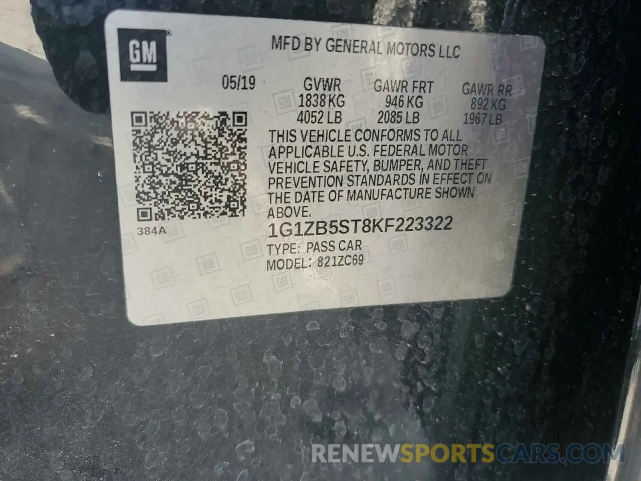 14 Photograph of a damaged car 1G1ZB5ST8KF223322 CHEVROLET MALIBU 2019