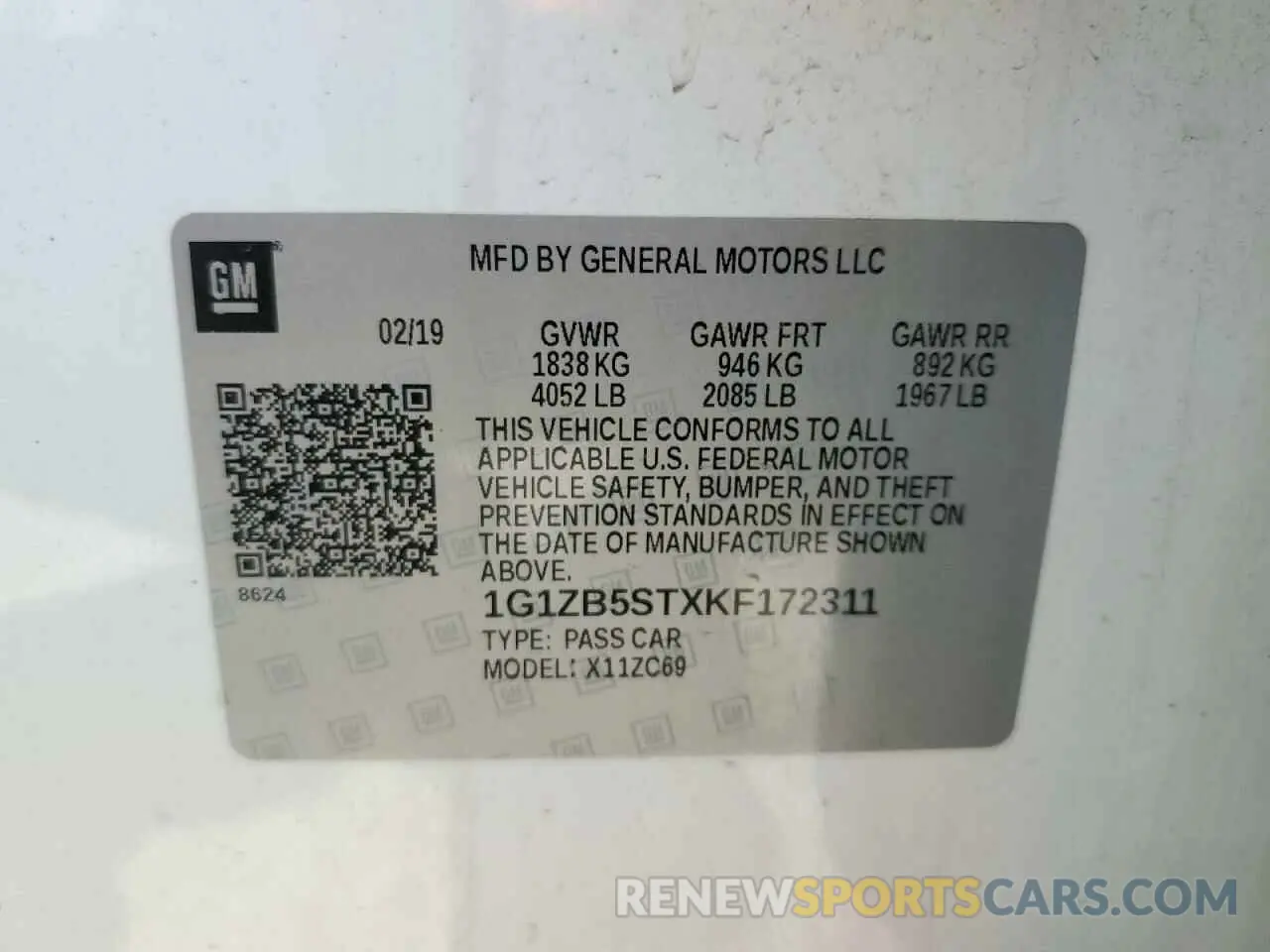 12 Photograph of a damaged car 1G1ZB5STXKF172311 CHEVROLET MALIBU 2019