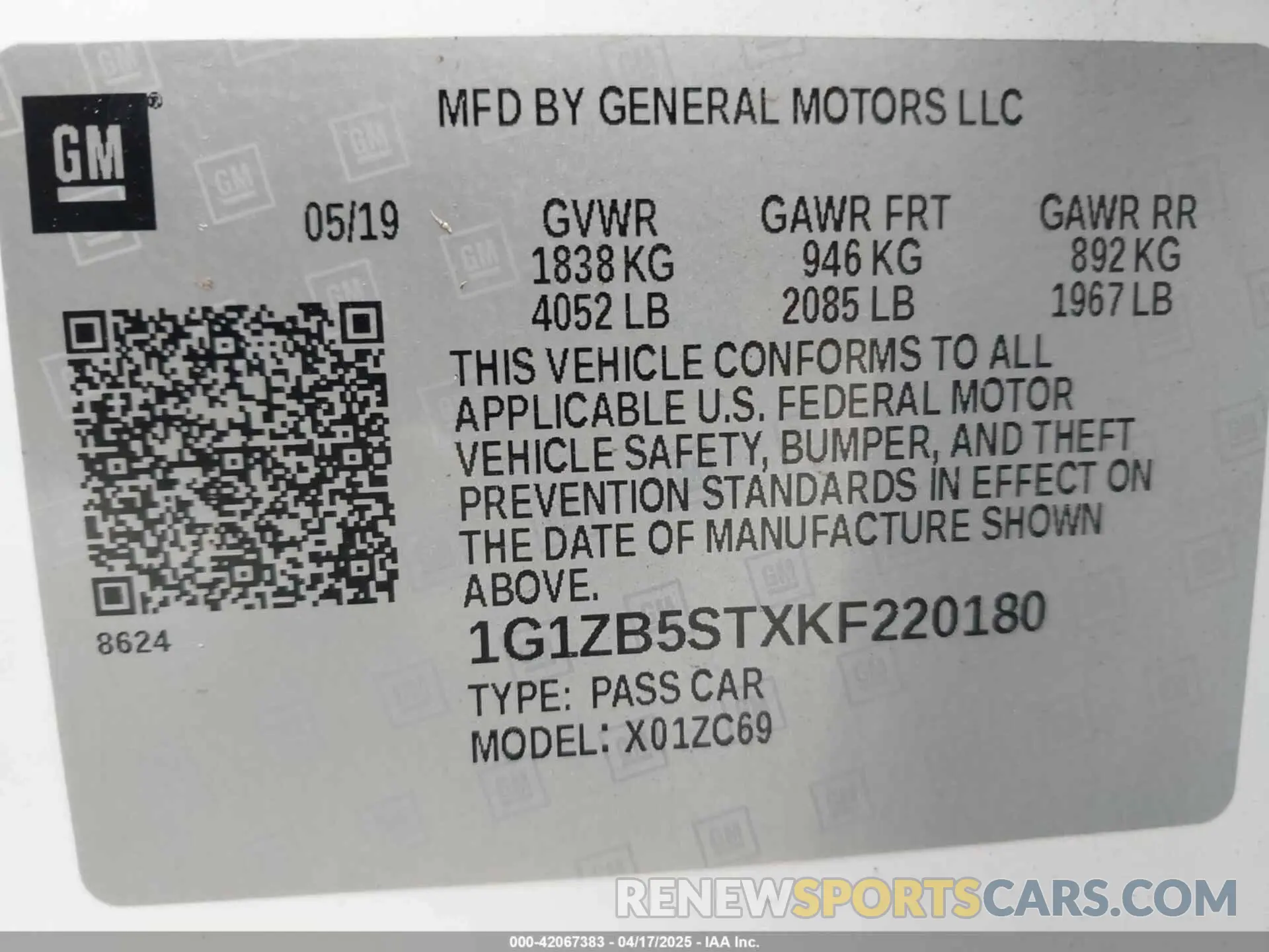 9 Photograph of a damaged car 1G1ZB5STXKF220180 CHEVROLET MALIBU 2019