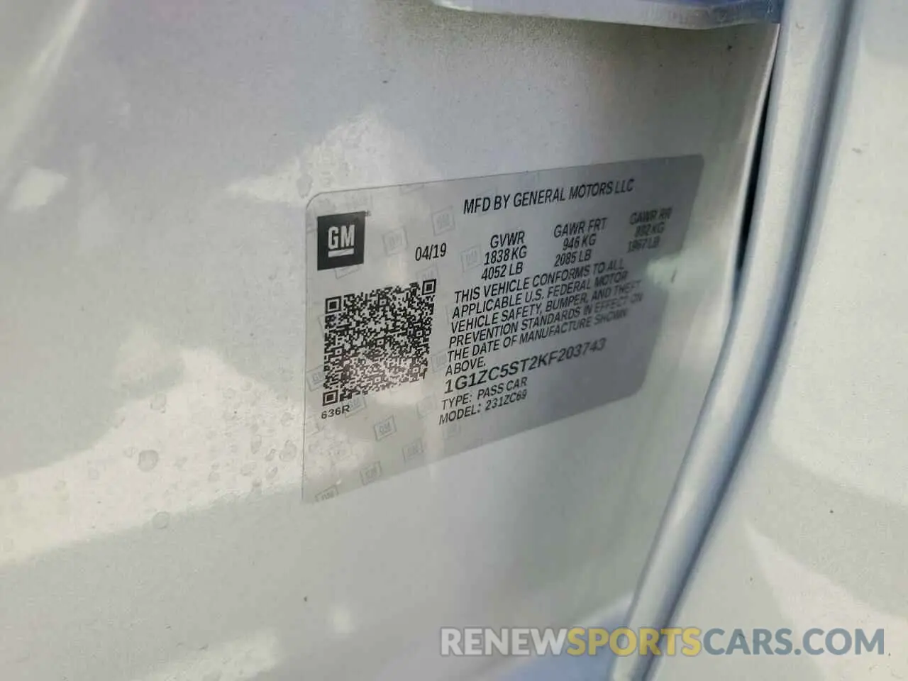 12 Photograph of a damaged car 1G1ZC5ST2KF203743 CHEVROLET MALIBU 2019